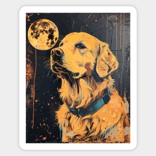 Golden retriever dog grunge portrait Sticker